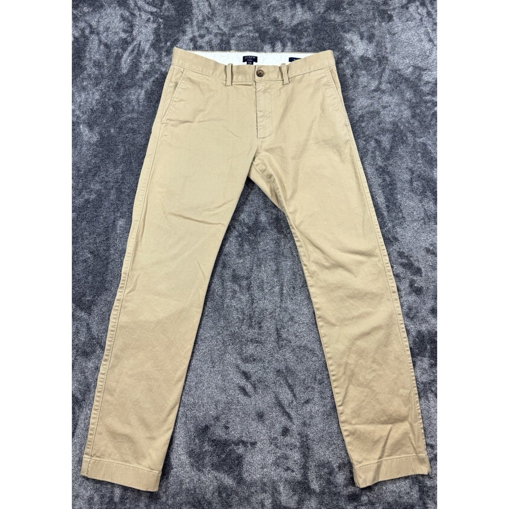 J.Crew Men's FLEX Chino Pants Size 30x30 Tan Khaki Polyester SLIM FIT